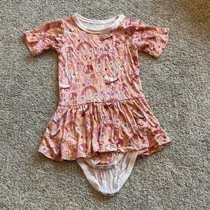 Dream Big Little Co Girls Pink Floral & Rainbow Baby Tutu Bodysuit 18-24 months